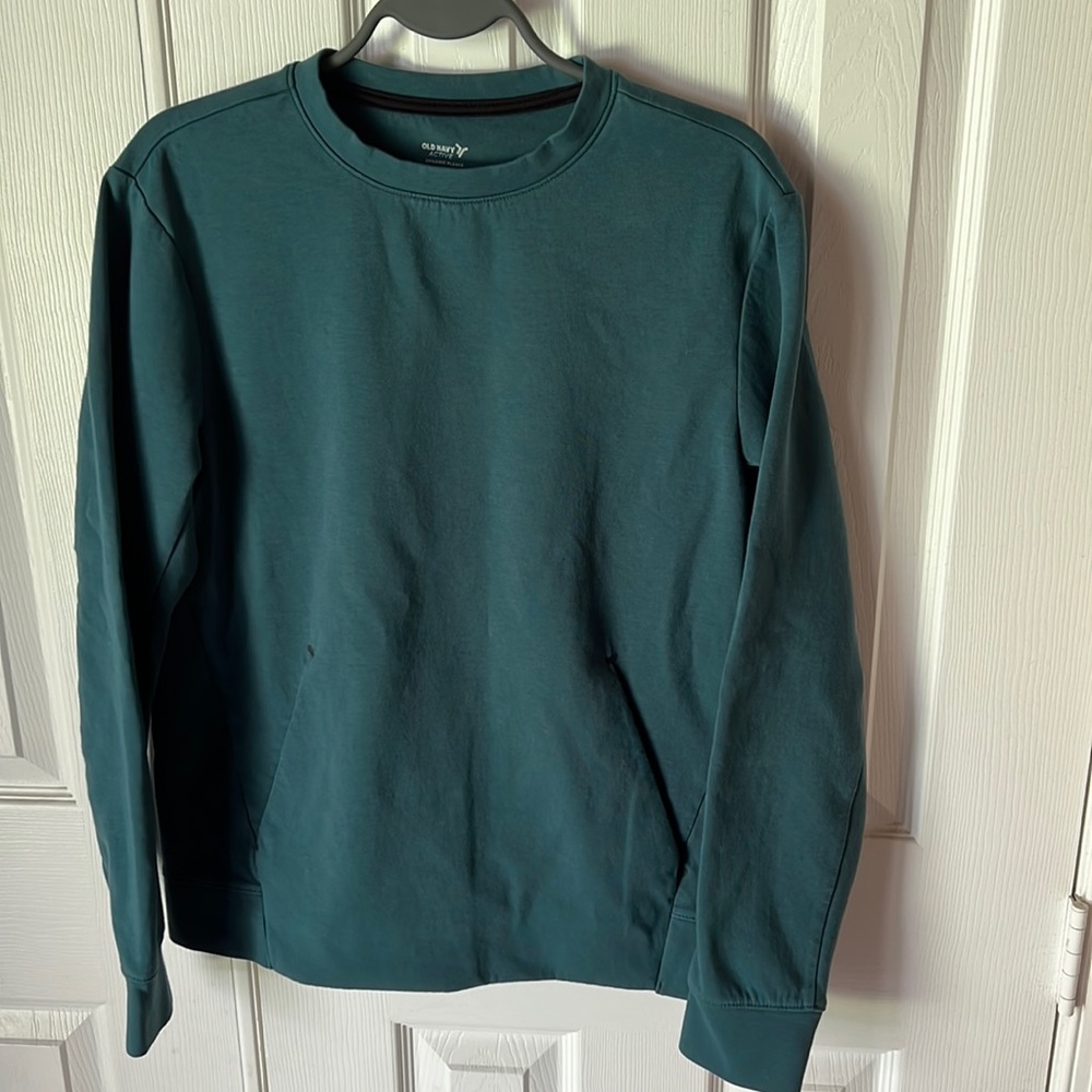 Old Navy Mens Athletic Crew Neck Sweatshirt w/ internal zip pocket - Sma…